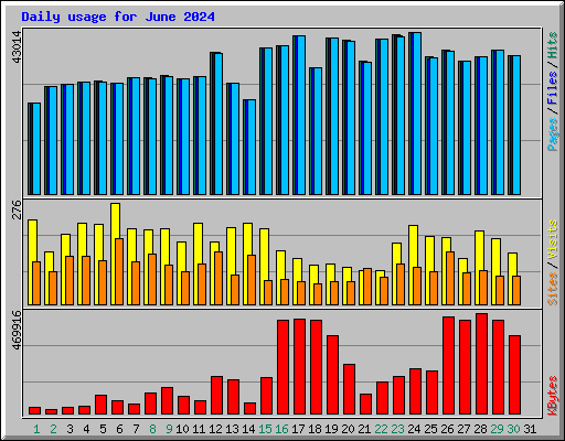 Daily usage for June 2024