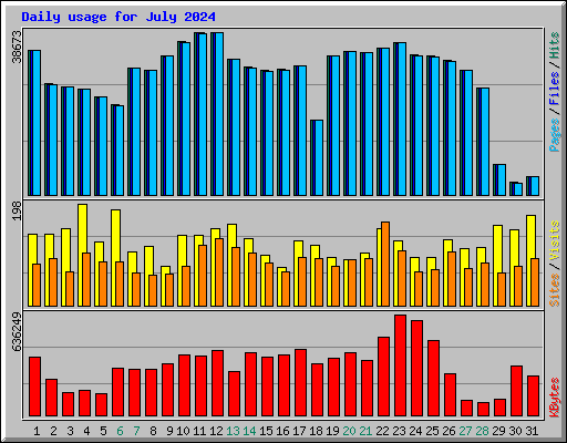 Daily usage for July 2024